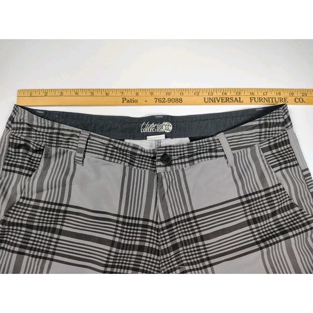 Dahui Da Hui Hybrid Collection Shorts Brown Check 37x10 Mens Beach Surf Pockets